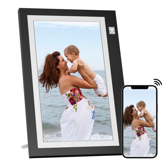 Цифровий фоторамка Kodak 10.1 дюйма з IPS-екраном, відтворення фото/музики/відео, USB/SD, календар, будильник, з пультом дистанційного керування, чорний