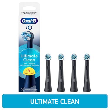Смінні насадки для електричної зубної щітки Oral-B iO Ultimate Clean, CrissCross, для видалення нальоту, чорні, 4 шт.