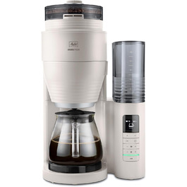 Кавоварка з млинком Melitta AromaFresh Pro X, фільтраційна, скляний глечик, знімний резервуар, на 10 чашок, сіра