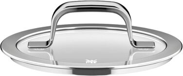 Кришка для каструлі WMF Fusiontec Mineral Pro скляна, 16 см, з ручкою з нержавіючої сталі, термостійка до 180°C, підходить для посудомийних машин, 0520065290