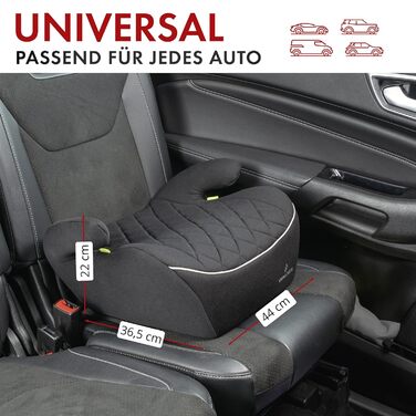 Дитяча автопідставка WALSER Premium Andy, 125-150 см, чорна, без ISOFIX, новий стандарт ECE R129 (2024), вузька, якість 'Дуже добре'