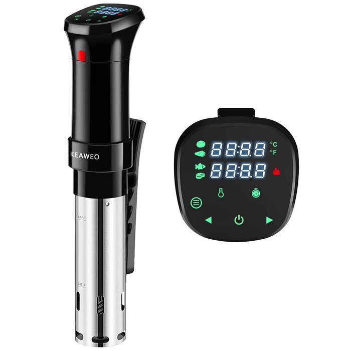 KEAWEO Sous-Vide прилад для приготування їжі за низькою температурою, 1100W, прецизійний, з таймером та LCD дисплеєм, нержавіюча сталь