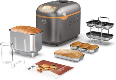 Хлібопічка Imetec La Panetteria +Zeroglu для хліба, чіабати, булочок і кексів з натурального та безглютенового борошна, 20 програм, 2 лопатки, контроль температури, з рецептурником
