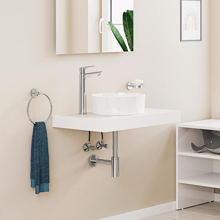 Змішувач для умивальника GROHE StartEdge, економічний, з холодною водою в середній позиції, 15 см, з поп-ап зливом, інструмент 3-в-1, проста установка (хром, XL, Push-Open)