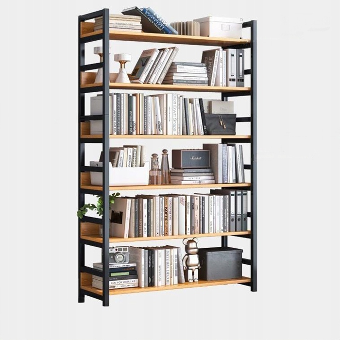 Стелаж Rebiko 80 x 174 x 30 см, чорний, відтінки коричневого