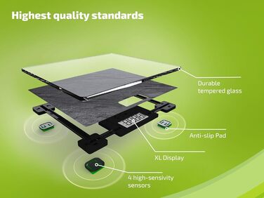 Електронна вага Soehnle Style Sense Compact 300 Slate, чорна, до 180 кг, LCD-дисплей, велика платформа, ультратонкий дизайн
