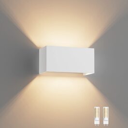 Стіна з зовнішнім підсвічуванням Klighten з LED лампою G9 (18W, 3000K), регульований кут променя, IP54, антрацит/білий