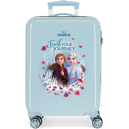 Дитяча валіза Disney Frozen Trust Your Journey, 32x55x20 см, синя, ABS пластик, кодовий замок, 32 л, 2,5 кг, 4 колеса, ручна поклажа