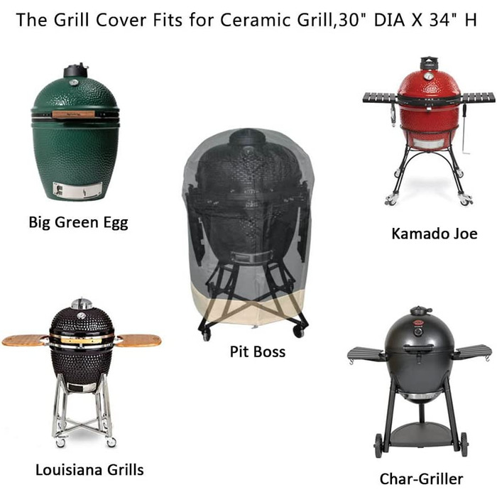 Чохол для гриля Onlyfire для Kamado, підходить до Big Green Egg Large, Kamado Joe Classic, Stand Alone, Large Grill Dome, Pit Boss K22, Louisiana K22