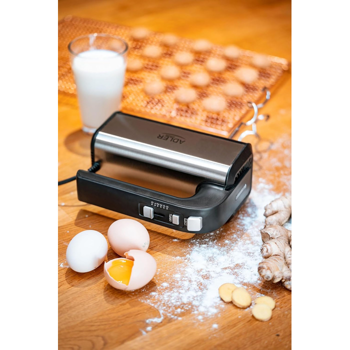 Ручний міксер ADLER AD 4225 INOX 800 Вт, 3 функції, кухонний міксер, чорний/сріблястий