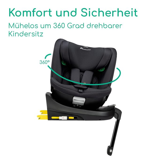 Дитяче автокрісло Bebeconfort 360 i-Size RevolveFix Plus (40–150 см), поворотне, Full Black