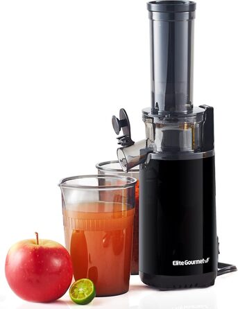 Соковижималка шнекова Elite Gourmet EJX600, холодного віджиму, компактна, легка у догляді, з 16-унційним контейнером, антрацит