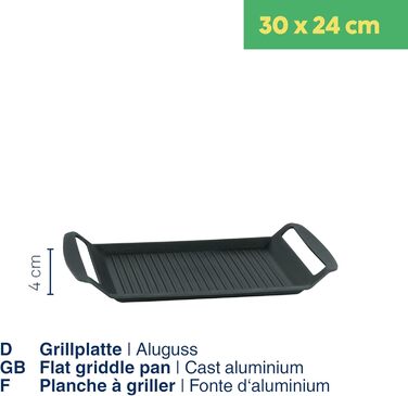 Кела Grillplatte Kerros: Алюмінієва гриль-пательня з антипригарним покриттям, 230°C, для всіх плит, 11564