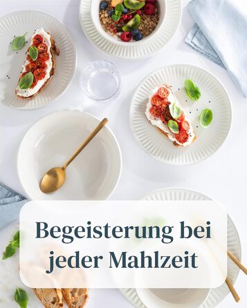 Набір з 6 великих тарілок Pure Living Hygge, бежевий, стійкий до подряпин, кераміка, для сервірування, для 6 персон, підходить для посудомийки та мікрохвильовки, стильне рифлене покриття