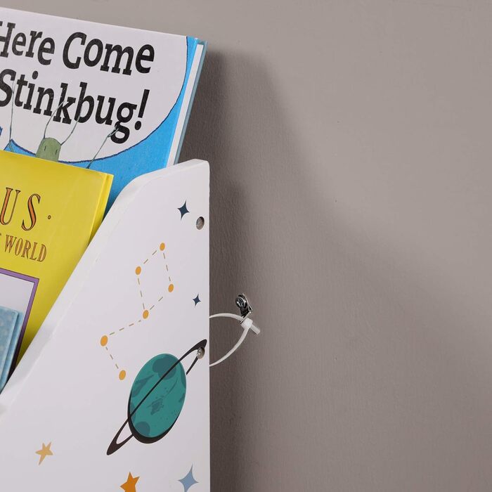 Дитячий ігровий та книжковий стелаж SONGMICS з 3 полицями і висувною іграшковою коробкою на колесах, органайзер для іграшок і книг, білий для дитячої кімнати