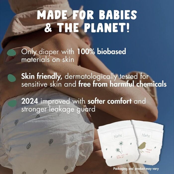 Дитячі підгузки Naty Baby для новонароджених, розмір 1 (2–5 кг), 100 шт