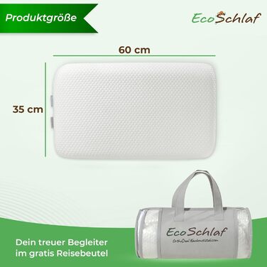 Ортопедична подушка OrthoDual з Dual Memory Foam для сну на боці - підтримка шиї, зменшення болю в шиї (60x35x9,5/12)