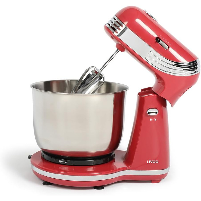 Мультифункціональний тістоміс для випічки 3л 250Вт, червоний DOP137RC Chili Red
