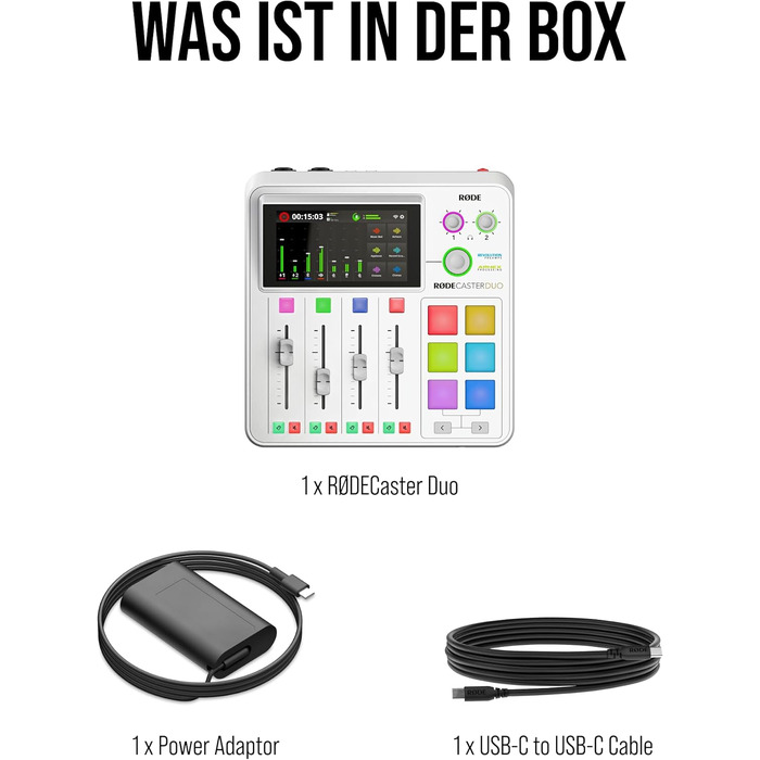 RØDE RØDECaster Duo: Комплект для подкастів, стрімінгу та музичного продакшну (Blanche)