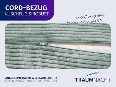 Подушка для спини та читання Traumnacht Cozy 70x40 см, знімний чохол з 100% поліестеру, бічне відділення, сертифікат Öko-Tex, німецька якість (Бірюзовий)