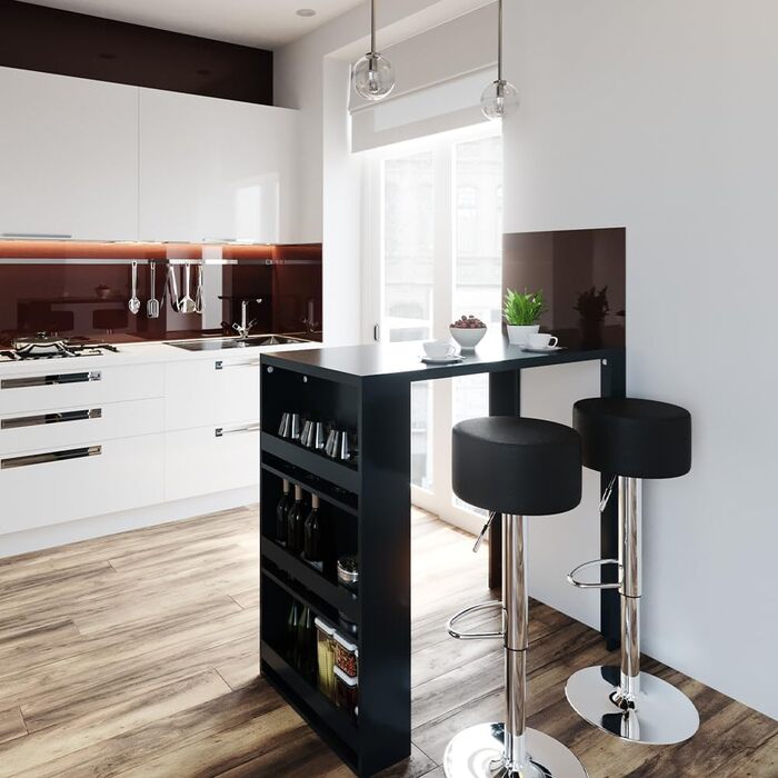 Барний стіл Vicco Bartisch-Set з 2 барними табуретами, антрацит, 117 x 57 см