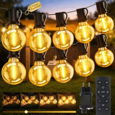 Світлодіодна гірлянда для вулиці 30м, зовнішнє LED-освітлення для саду та тераси