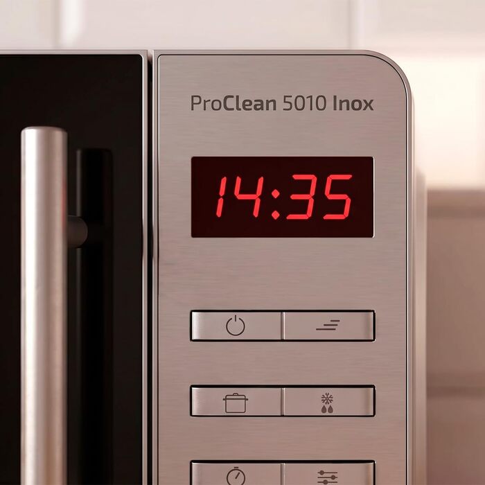 Мікрохвильова піч Cecotec Proclean 5010 Inox Wave, 20л, 1150 Вт, нержавіюча сталь, 8 програм, LED-дисплей