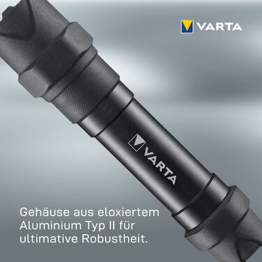 Ліхтарик VARTA Indestructible F30 Pro LED 6 Вт з батарейками AA, робочий, надміцний, водо- та пилозахищений, два режими освітлення