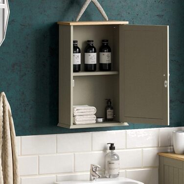 Шафа для ванної Bath Vida, середньої та високої висоти, МДФ, сіра, 1 дверцята