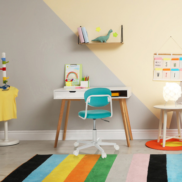 Дитячий письмовий стілець / дитячий поворотний стілець KIDDY BASE I тканина бірюза hjh OFFICE