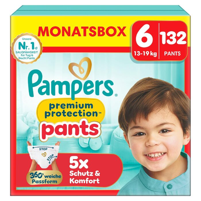 Підгузки-трусики Pampers Premium Protection Pants, розмір 6 (13-19 кг), 132 шт, преміум-захист та комфорт