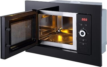 Вбудована мікрохвильова піч Respekta MW800G з грилем, 20 л, 800 Вт, 5 режимів, цифровий таймер, 59,5 см
