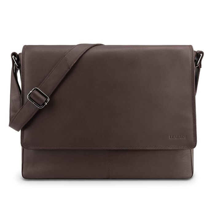 Шкіряна сумка для ноутбука LEABAGS Oxford 15 дюймів з тканини Оксфорд та натуральної шкіри, Tan (38x10x31 см)