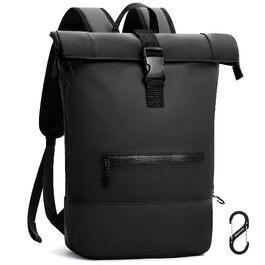 Водонепроникний рюкзак Rolltop для ноутбука, унісекс (чоловічий та жіночий), чорний, розмір L