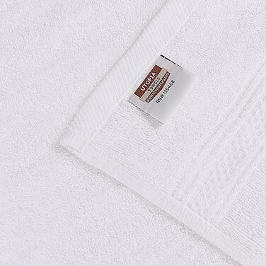 Набір рушників Utopia Towels 8 шт. з бавовни, білі — 2 банних, 2 для рук, 4 для обличчя з петлею