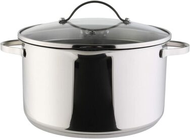 Каструля axentia Pado з кришкою зі скла, нержавіюча сталь, 1,5 л, для індукції та всіх плит, біла, Ø 16 см
