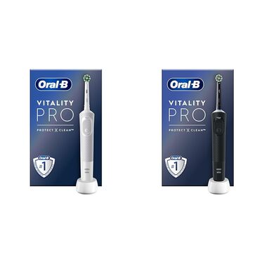 Електрична зубна щітка Oral-B Vitality Pro з 3 режимами чищення та насадкою Protect X Clean, від Braun