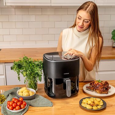 Аерофритюрниця Cecotec Cecofry Fantastik 6500, 6,5 л, 1700 Вт, без олії, 12 програм, сенсорне керування, регулювання температури 80-200°C, захист від перегріву