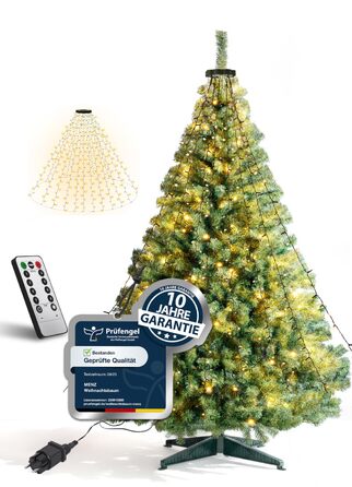 Штучна ялинка 4smile з LED-підсвіткою, 150-180 см, різдвяне дерево з гірлядою