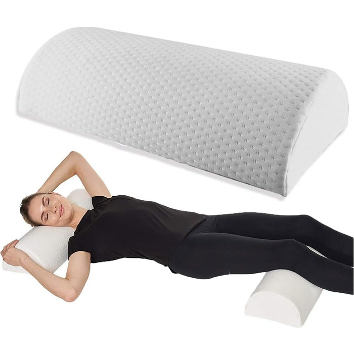 Подушка між ногами для сну на боці з ефектом пам'яті (Memory Foam), універсальна ортопедична подушка для колін, попереку та шиї, 50x20x10 см