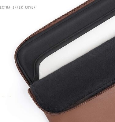 Захисний чохол-папка Comfyable Slim з PU-шкіри для MacBook Air та MacBook Pro 13/13.3/14 дюймів (M1, M2, M3, M4, M5, 2021-2026), коричневий