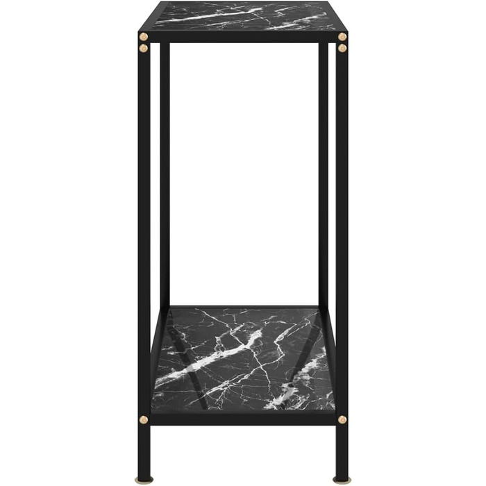 Консольний стіл vidaXL, скляний, чорний і білий, 60x35x75 см, сталева рама, фуршетний стіл для коридору, вітальні, туалетний столик
