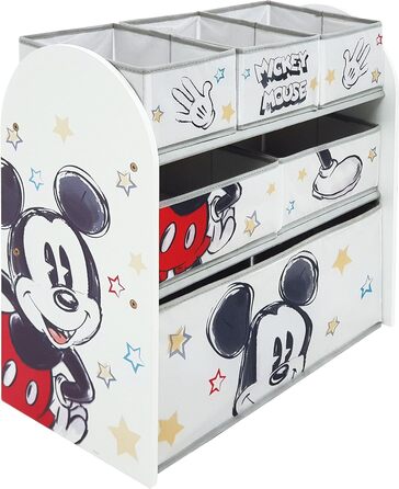 Дитячий дерев'яний органайзер Disney Nixy Kids Mickey Mouse з 6 контейнерами для іграшок