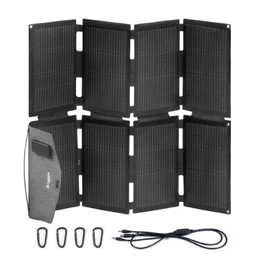 Складана сонячна панель BougeRV 100W ETFT, портативний сонячний модуль з виходами DC/USB-C/USB-A, скловолокно 270°, 2 кг, для паверстанцій, смартфонів та планшетів
