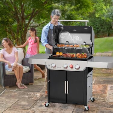 Чавунна решітка Onlyfire з круглим знімним модулем для гриля Weber Genesis 300/400 серії, сумісна з моделями E/S 325, E/S/EPX 335, E/S/SPX-435, розмір 42×47 см, потрібна Weber Crafted Grate