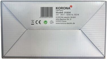 Тостер Korona 21304 на 1 тост, нержавійка, 550 Вт, підставка для булочок, регулювання температури, знімний піддон для крихт