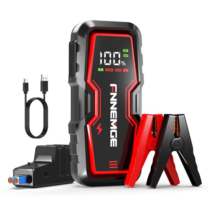 Портативний пусковий зарядний пристрій Powerbank для авто, 6000A, 12V, USB, LED, дисплей