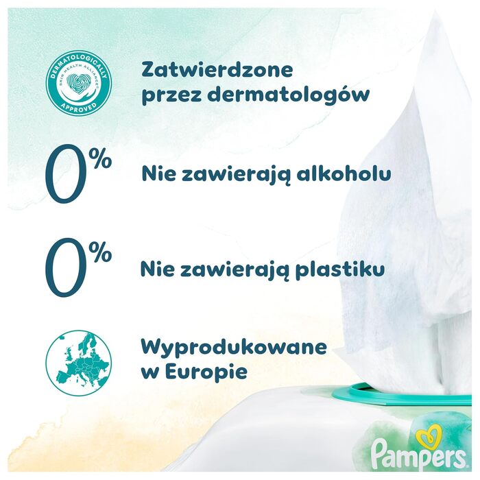 Дитячі вологі серветки Pampers Harmonie Protect & Care, без віддушок, 18 упаковок по 44 шт (792 серветки)