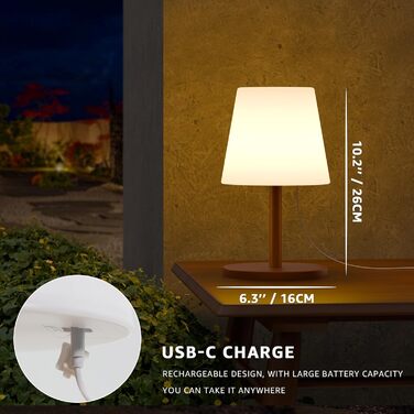 FUYO LED акумуляторна настільна лампа для вулиці, 8 кольорів, димірується, бездротова, портативна, нічник з кольоровою зміною для саду, спальні, кемпінгу, декору на Великдень
