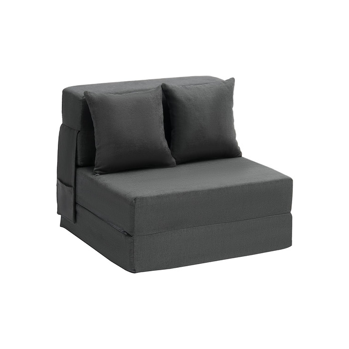 Диван-ліжко VEVOR 3-в-1 розкладний, з подушками, знімним чохлом, піна Memory Foam, сірий (односпальний) 1860x730x150 мм